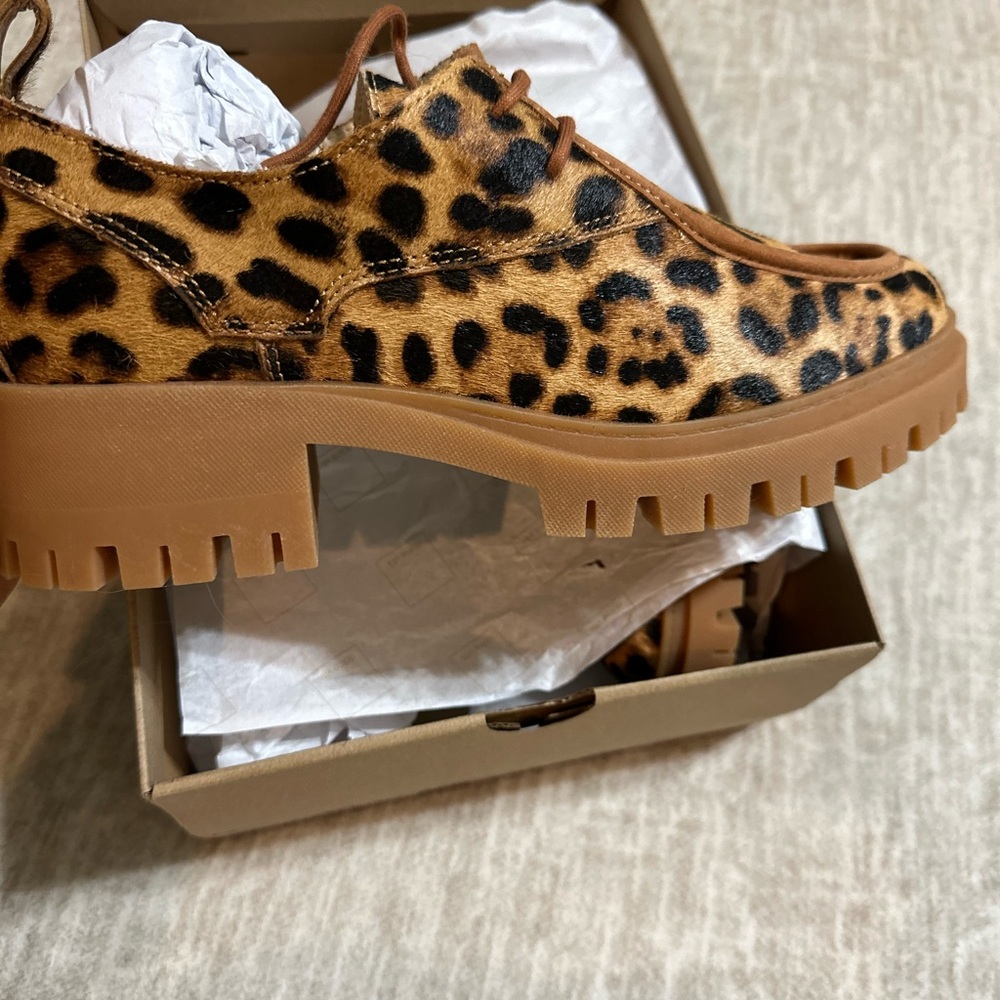 Dolce Vita Leopard Print Loafers with Chunky Sole